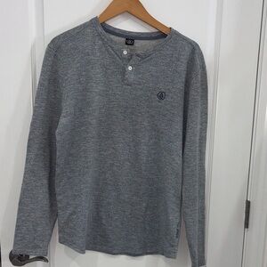 Volcom Men's navy/ Gray Henley Shirt size large